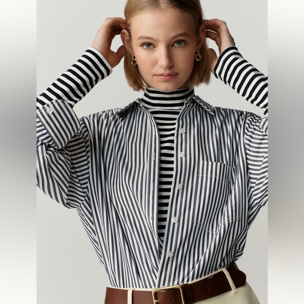 Anthropologie Maeve shrunken Bennett button down shirt